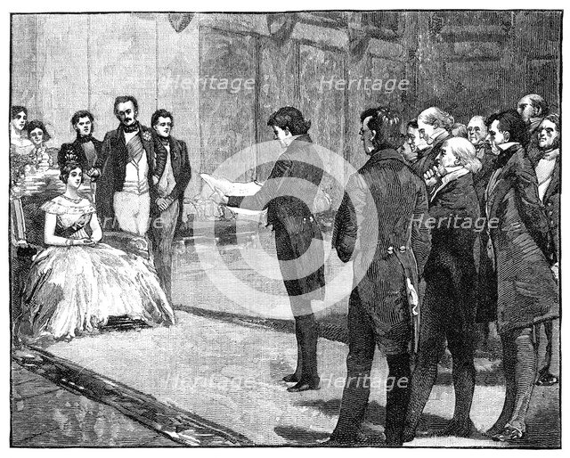 The Deputation, London and Dublin before the Queen, c1840s, (1900). Artist: Unknown