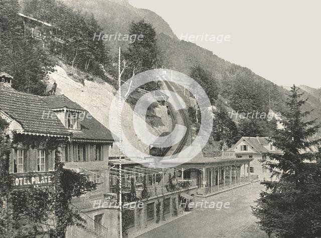 Starting point of the Pilatus Railway, Alpnachstad, Switzerland, 1895. Creator: W & S Ltd.