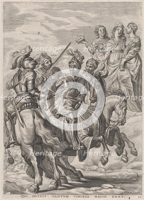 Plate 22: Emperor Charles V, victory at Pavia; from Guillielmus Becanus's 'Serenissimi Pri..., 1636. Creators: Jacob Neeffs, Johannes Meursius, Willem van der Beke.