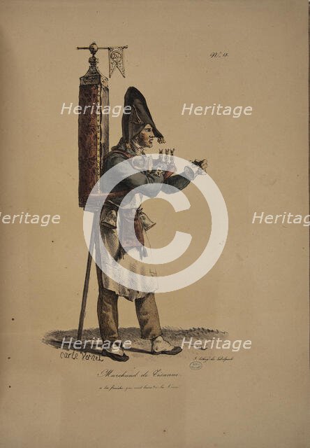 Herbal tea seller. From the Series "Cris de Paris" (The Cries of Paris), 1815. Creator: Vernet, Carle (1758-1836).