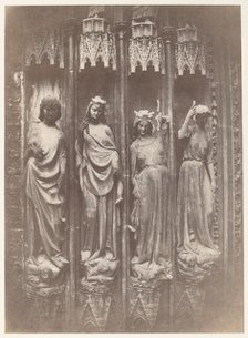The Virtues Crushing the Vices, Strasbourg Cathedral, 1853. Creator: Charles Marville.
