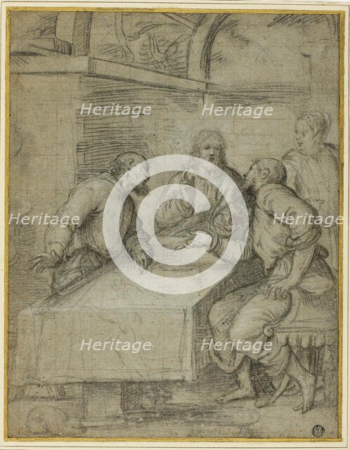 Study for the Supper at Emmaus, 1550/59. Creator: Giulio Campi.