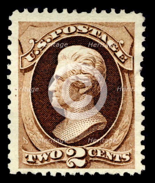 2c Andrew Jackson special printing single, 1875. Creator: Continental Bank Note Company.