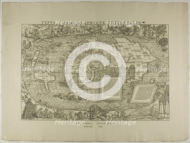 Typus Cosmographicus Universalis, Sim. Grynaeus, Novus Orbis, Basileae 1532, reprinted 1889. Creator: Unknown.