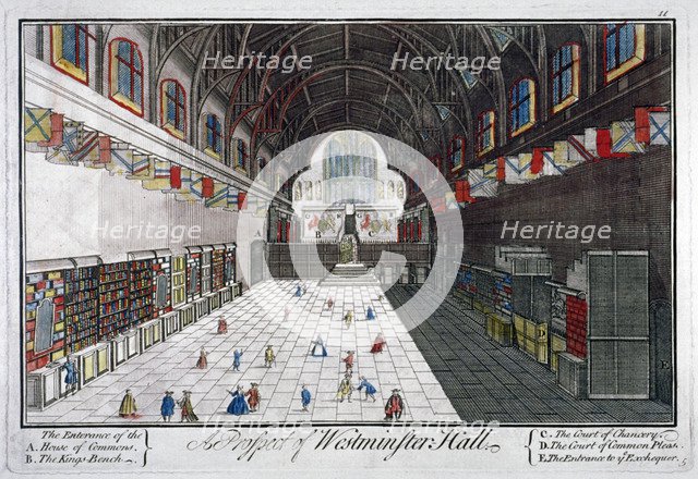 Interior view of Westminster Hall, London, c1750.                                     Artist: Anon