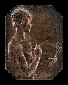 Painting (La peinture) [obverse], 1897. Creator: Alexandre Louis Marie Charpentier.