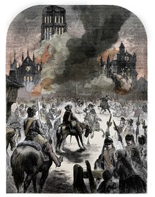 The burning of St Paul's Cathedral during the Great Fire of London, c1902. Artist: Unknown.