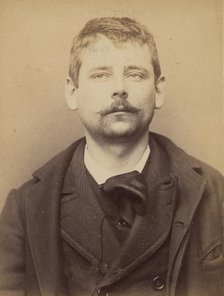 Deherme. Marie, Adolphe. 26 ans, né à Paris XVIIe. Publiciste. Anarchiste. 9/3/94., 1894. Creator: Alphonse Bertillon.