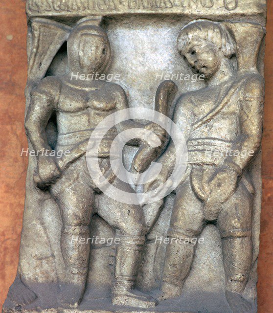 Depiction of Roman gladiators. Artist: Unknown