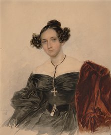Portrait of Countess Nadezhda Ivanovna Golitsyna (1796-1868), née Countess Kutaysova, 1832. Artist: Sokolov, Pyotr Fyodorovich (1791-1848)