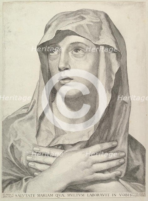 Bust of the Virgin, 1650. Creator: Claude Mellan.