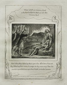 The Book of Job: Pl. 7, And when they lifted up their eyes afar off and knew him not..., 1825. Creator: William Blake (British, 1757-1827).