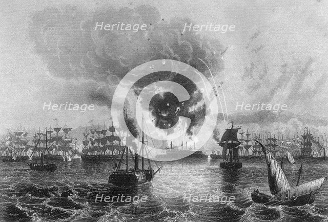 Bombardment of St Jean D'Acre by Admiral Sir Charles Napier, 3 November 1840 (c1857).Artist: H Winkles