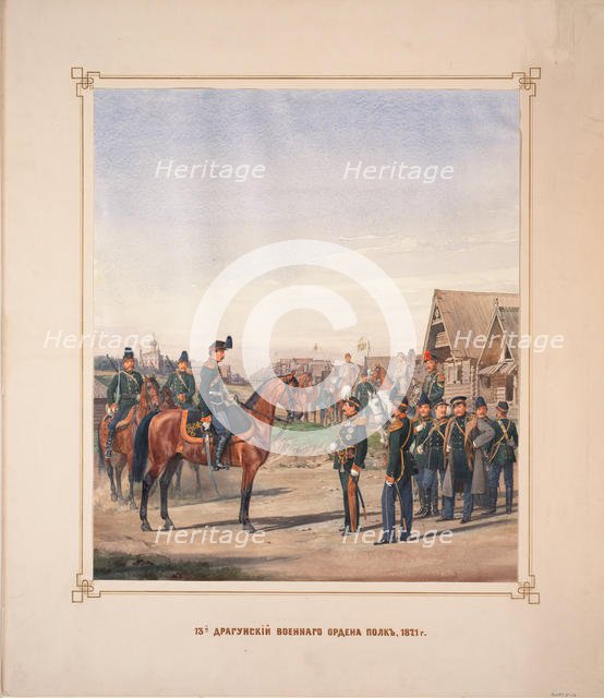 13th Military Order Dragoon Regiment, 1871. Artist: Piratsky, Karl Karlovich (1813-1889)