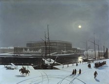 View of the Royal Palace of Stockholm. Winter, mid 19th century. Creator: Karl Stefan Bennet.