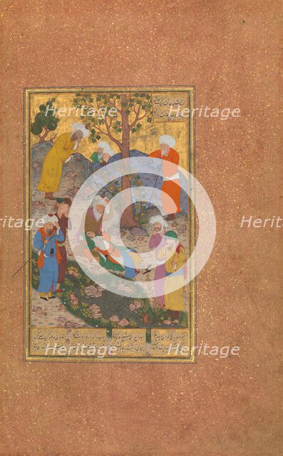 Shaikh San'an and the Christian Maiden, Folio 22v from a Mantiq al-Tair (Language of the Birds),c160 Creator: Unknown.