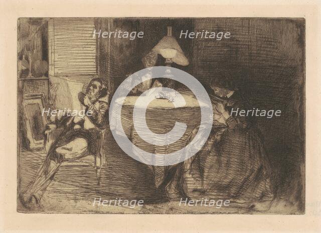 The Music Room, 1859. Creator: James Abbott McNeill Whistler.