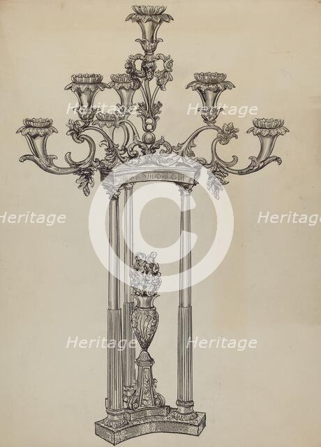 Candlestick, c. 1936. Creator: Lillian Causey.