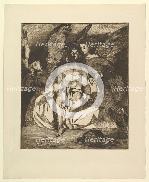 Dead Christ with Angels, 1866-67. Creator: Edouard Manet.