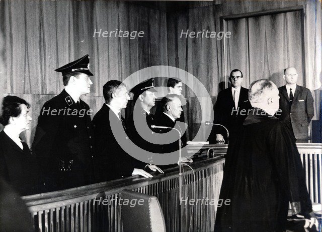 War crimes trial of Wilhelm Harster, Munich, West Germany, 1967. Artist: Unknown