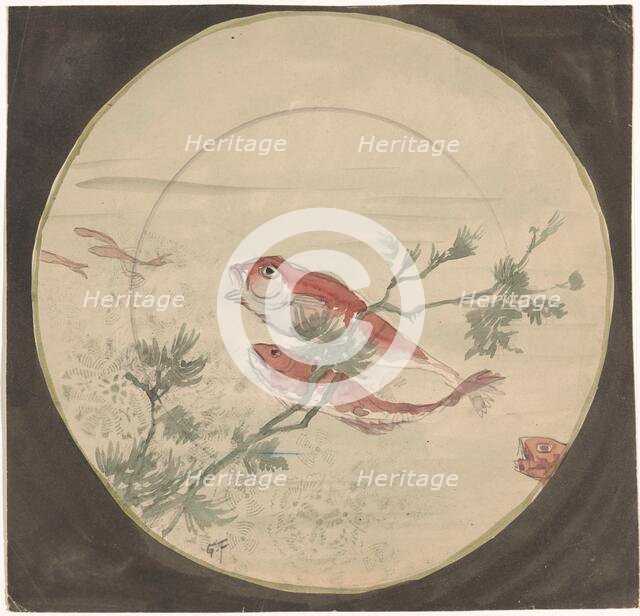 Design for a plate with red fish, c.1875-c.1890. Creator: Gustave Fraipont.