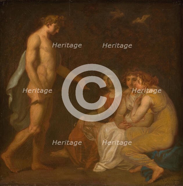 Apollo charging the Parcae to visit Ceres, who has fled from the Earth, 1809. Creator: Nicolai Abraham Abildgaard.