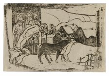 Wayside Shrine in Brittany, from the Suite of Late Wood-Block Prints, 1898/99. Creator: Paul Gauguin.
