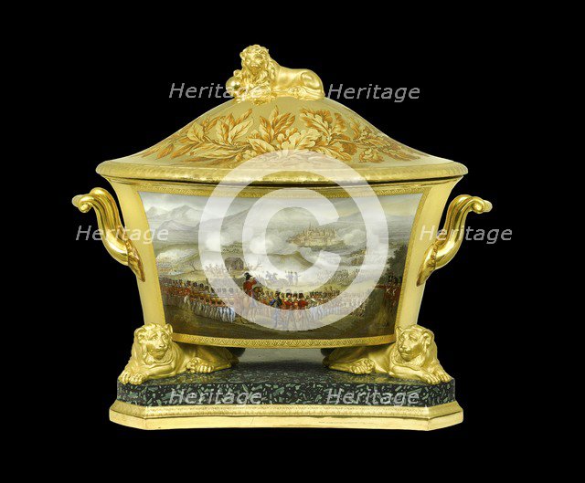 Soup tureen showing the Battle of Toulouse, France, 1814 (1817-1819). Artist: Unknown.