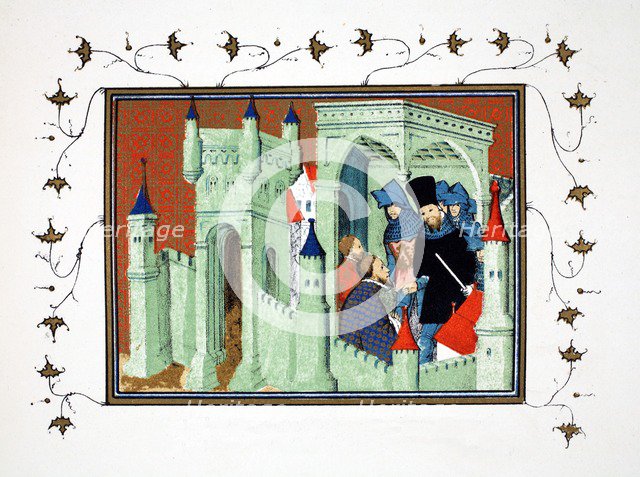 Dukes of Exeter and Surrey deliver the King's message to the Duke of Lancaster, 19th Century.