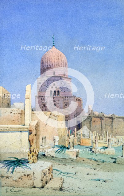 'Mosque of Sultan Barquq, Cairo', 19th century. Artist: G Pinott