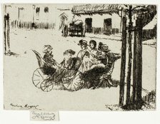 Little Girls and Perambulators, Chelsea Embankment, 1888-89. Creator: Theodore Roussel.