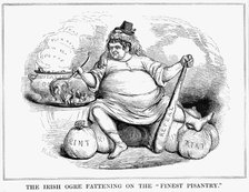 'The Irish Ogre Fattening on the Finest Pisantry', 1843. Artist: Unknown