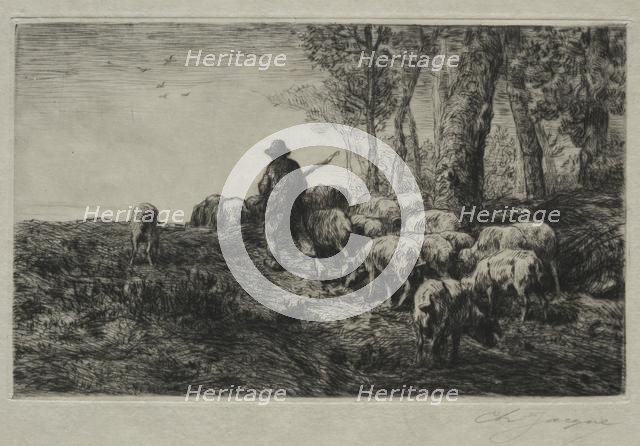 A herd of swine, 1880. Creator: Charles-Émile Jacque (French, 1813-1894).