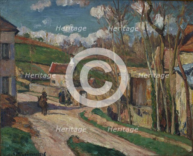 Un carrefour à l'Hermitage, 1876. Creator: Pissarro, Camille (1830-1903).