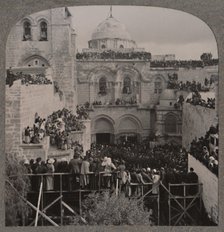 'Crowds filling every niche of the Holy Sepulchure Church', c1900. Artist: Unknown.