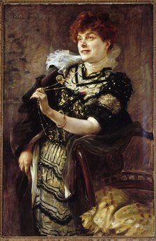 Portrait of Daniel Lesueur (Jeanne Loiseau, 1860-1921), woman of letters, c1896. Creator: Paul Chabas.