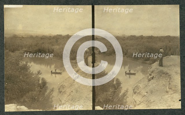 The Jordan River from the heights of Moab  (Stereograph), 1911.