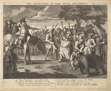 The Adventure of the Bear and the Fiddle (Plate 3: Illustrations to Samuel Butler's..., 1725-30 (?). Creator: William Hogarth.