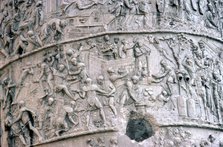 Roman Soldiers building fort in the Dacian Wars,  Trajan's Column, Rome, c2nd century. Artist: Unknown.