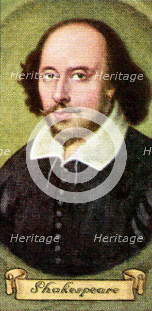 William Shakespeare, taken from a series of cigarette cards, 1935. Artist: Unknown