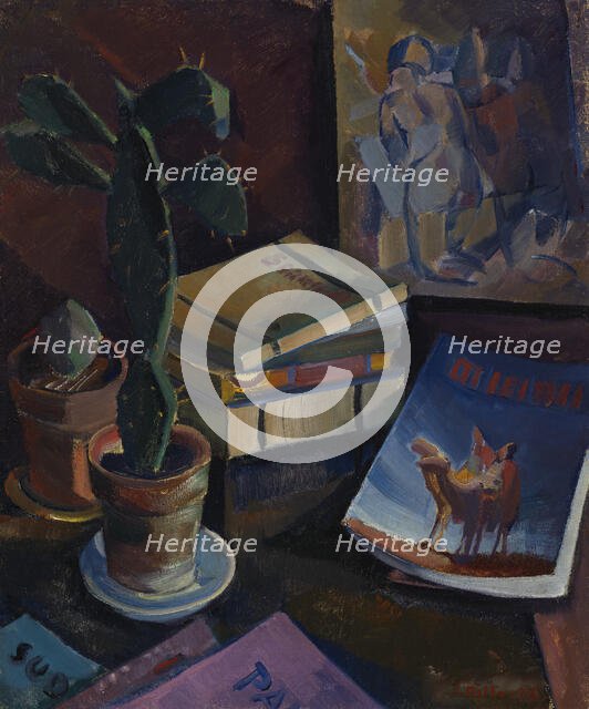 Books on a Table, 1928. Creator: Ilmari Aalto.