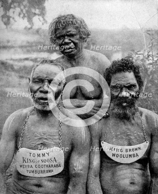 Three Aborigines from the coast tribes above Brisbane, Australia, 1922. Artist: Unknown