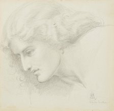 Portrait Study Of A Woman, 1860. Creator: Sir William Blake Richmond.