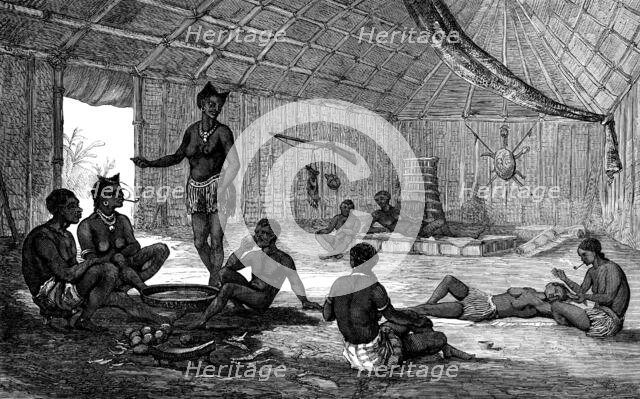 Interior of an Ashantee hut, 1873. Creator: Unknown.