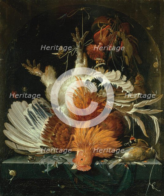 Still life with Dead Poultry, c1663-1664. Creator: Abraham Mignon.