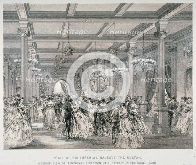 Reception for the Sultan of Turkey, Guildhall, City of London, 1867. Artist: Kell Brothers