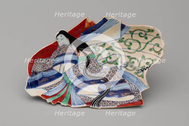 Dish with Design of a Court Woman, 18th century. Creator: Unknown.