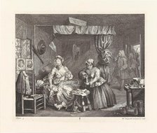 A Harlot's Progress. Plate 3: Moll has gone from kept woman to common prostitute, 1732. Creator: Hogarth, William (1697-1764).