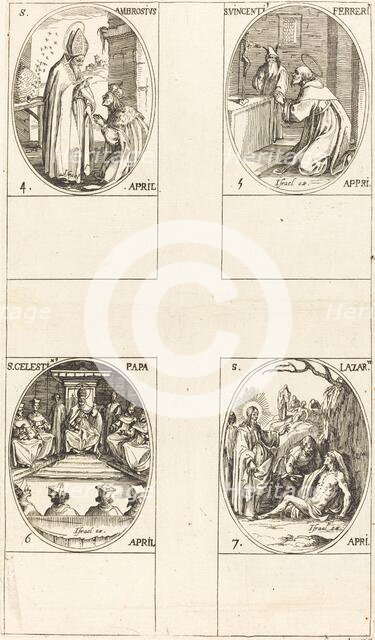 St. Ambrose; St. Vincent Ferrer; St. Celestin; St. Lazarus. Creator: Jacques Callot.