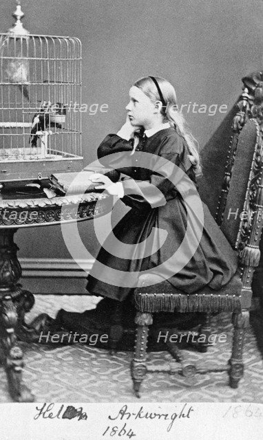 Helen Arkwright at Willersley Castle, Derbyshire, 1864. Artist: Unknown